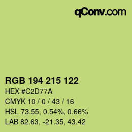 Color code: RGB 194 215 122 | qconv.com