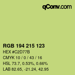 Color code: RGB 194 215 123 | qconv.com