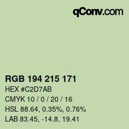カラーコード: RGB 194 215 171 | qconv.com