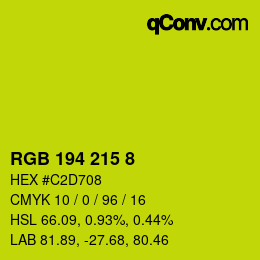 カラーコード: RGB 194 215 8 | qconv.com
