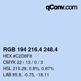 カラーコード: RGB 194 216.4 248.4 | qconv.com