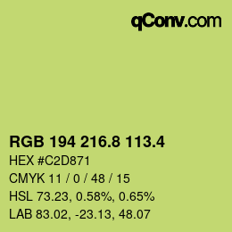 カラーコード: RGB 194 216.8 113.4 | qconv.com