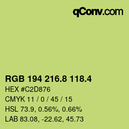 カラーコード: RGB 194 216.8 118.4 | qconv.com