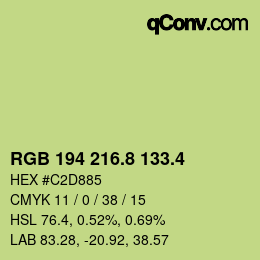 カラーコード: RGB 194 216.8 133.4 | qconv.com