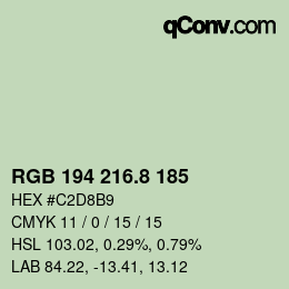 カラーコード: RGB 194 216.8 185 | qconv.com