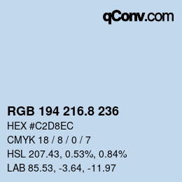 カラーコード: RGB 194 216.8 236 | qconv.com