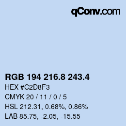 カラーコード: RGB 194 216.8 243.4 | qconv.com