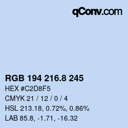 カラーコード: RGB 194 216.8 245 | qconv.com