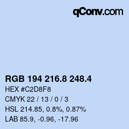 カラーコード: RGB 194 216.8 248.4 | qconv.com