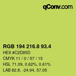カラーコード: RGB 194 216.8 93.4 | qconv.com