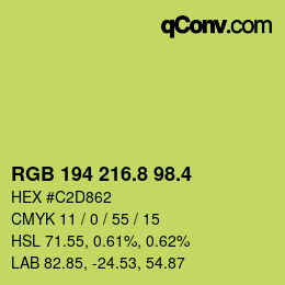 カラーコード: RGB 194 216.8 98.4 | qconv.com