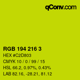 Farbcode: RGB 194 216 3 | qconv.com