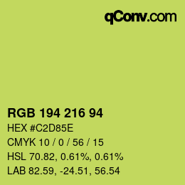 Color code: RGB 194 216 94 | qconv.com