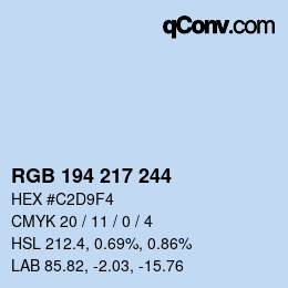 カラーコード: RGB 194 217 244 | qconv.com