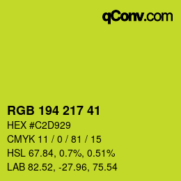 颜色代码: RGB 194 217 41 | qconv.com