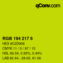 Color code: RGB 194 217 6 | qconv.com