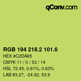 カラーコード: RGB 194 218.2 101.6 | qconv.com