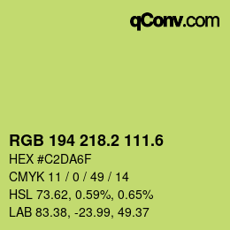 カラーコード: RGB 194 218.2 111.6 | qconv.com