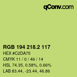 カラーコード: RGB 194 218.2 117 | qconv.com