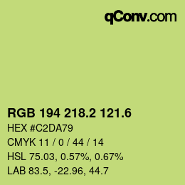 カラーコード: RGB 194 218.2 121.6 | qconv.com