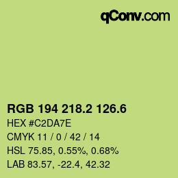 カラーコード: RGB 194 218.2 126.6 | qconv.com
