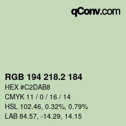 カラーコード: RGB 194 218.2 184 | qconv.com