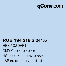 カラーコード: RGB 194 218.2 241.6 | qconv.com