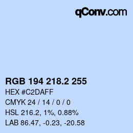 カラーコード: RGB 194 218.2 255 | qconv.com