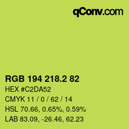 カラーコード: RGB 194 218.2 82 | qconv.com
