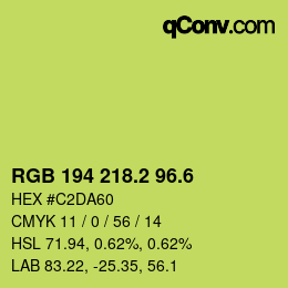 カラーコード: RGB 194 218.2 96.6 | qconv.com