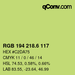 カラーコード: RGB 194 218.6 117 | qconv.com