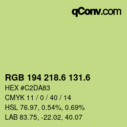 カラーコード: RGB 194 218.6 131.6 | qconv.com