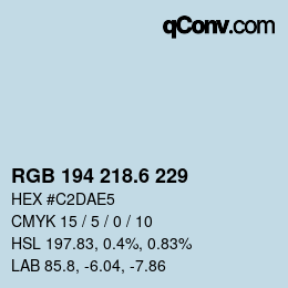 カラーコード: RGB 194 218.6 229 | qconv.com
