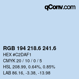 カラーコード: RGB 194 218.6 241.6 | qconv.com