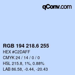 カラーコード: RGB 194 218.6 255 | qconv.com