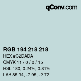 カラーコード: RGB 194 218 218 | qconv.com