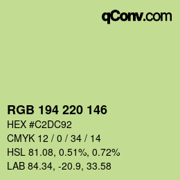Color code: RGB 194 220 146 | qconv.com