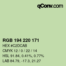 Color code: RGB 194 220 171 | qconv.com