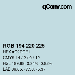 Farbcode: RGB 194 220 225 | qconv.com