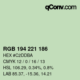 Color code: RGB 194 221 186 | qconv.com