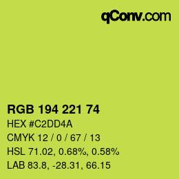 Color code: RGB 194 221 74 | qconv.com