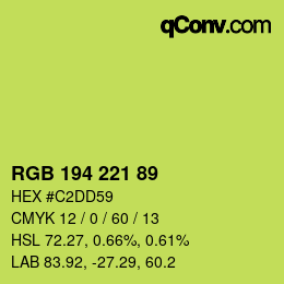 Color code: RGB 194 221 89 | qconv.com