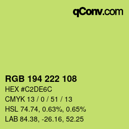 Farbcode: RGB 194 222 108 | qconv.com