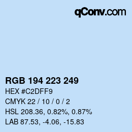 Color code: RGB 194 223 249 | qconv.com