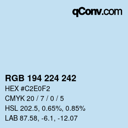 Color code: RGB 194 224 242 | qconv.com