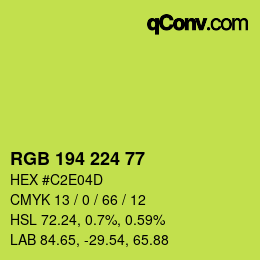 Color code: RGB 194 224 77 | qconv.com