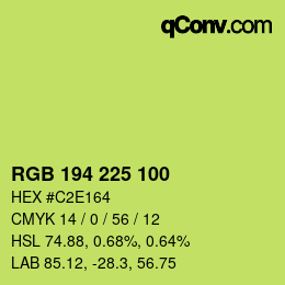 Color code: RGB 194 225 100 | qconv.com