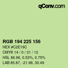 カラーコード: RGB 194 225 156 | qconv.com