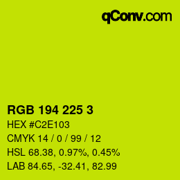 Color code: RGB 194 225 3 | qconv.com