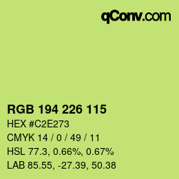 Color code: RGB 194 226 115 | qconv.com